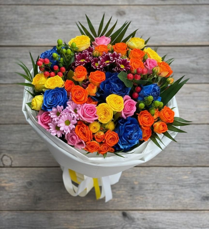 Букет цветов из: Розы и Хризантемы в Кевсале