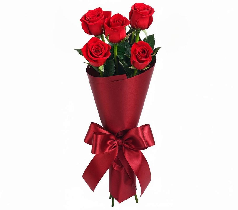 Букет 5 Красных роз Эдлесс Лав в Кевсале