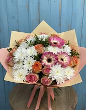 Букет цветов из:  Розы, Герберы и Хризантемы #REPLACE_PRED# Кевсале