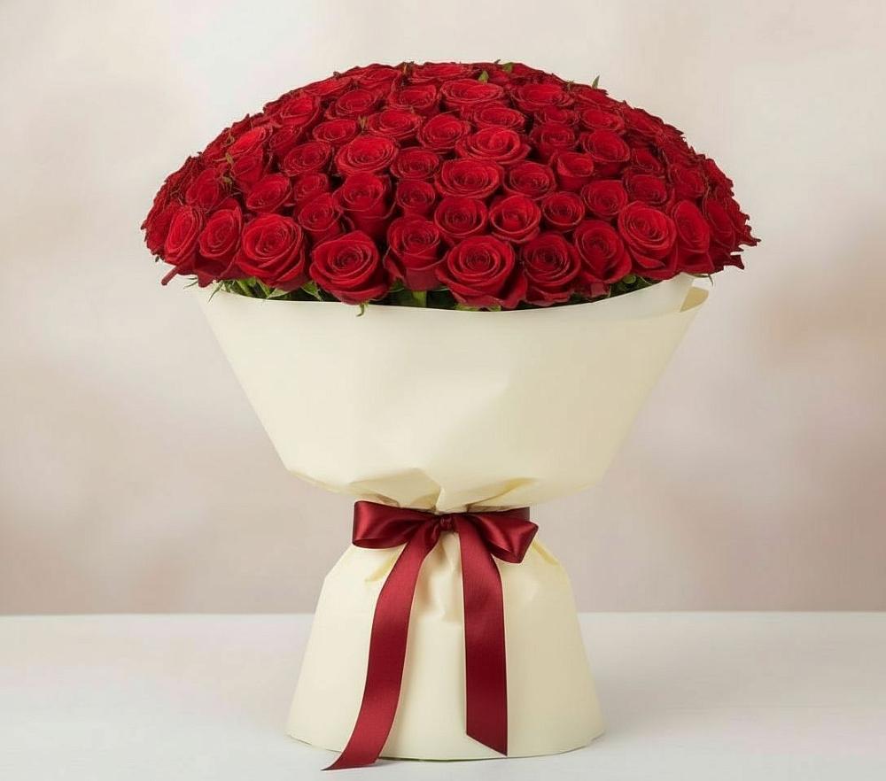 Букет 101 Красная роза Милано в Кевсале