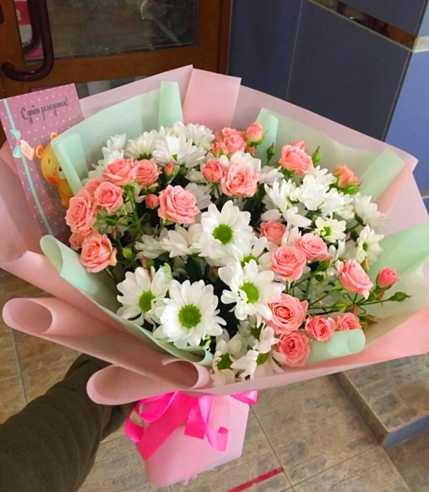 Букет цветов из: Розы и Хризантемы в Кевсале