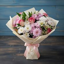 Букет цветов из:  Хризантемы, Альстромерии и Розы в Кевсале