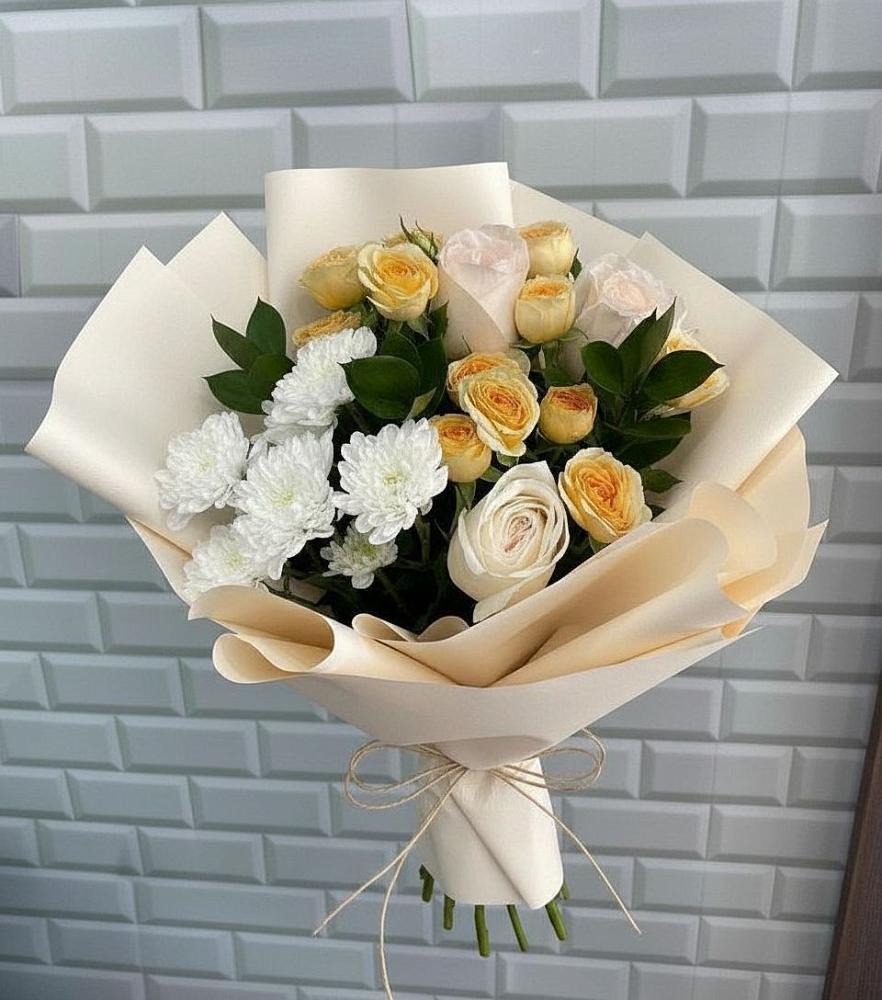 Букет цветов из: Розы и Хризантемы в Кевсале