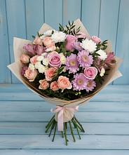 Букет цветов из:  Хризантемы, Розы и Альстромерии в Кевсале