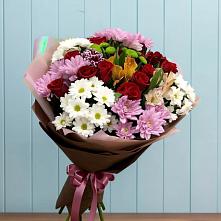 Букет цветов из:  Розы, Хризантемы и Альстромерии в Кевсале