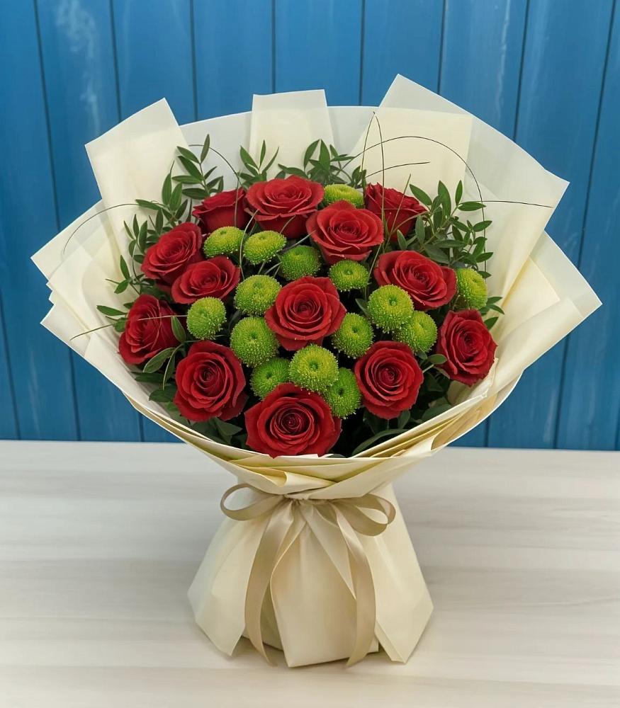 Букет цветов из: Розы и Хризантемы в Кевсале